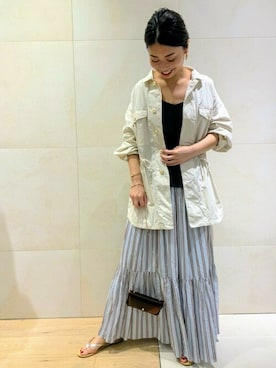 「Rouge vif（ルージュヴィフ）のアイテム（ブルゾン）」を使った、shimakoさん（レディース・159cm）の春コーディネート