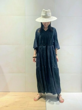 「Rouge vif（ルージュヴィフ）のアイテム（帽子）」を使った、shimakoさん（レディース・159cm）の夏コーディネート