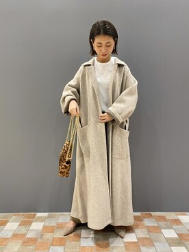 「Rougevif」｜「アイテム（その他アウター）」を使った、shimakoさん（レディース・159cm）の秋コーディネート