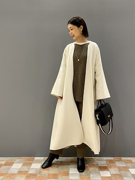 「Rougevif」｜「アイテム（その他アウター）」を使った、shimakoさん（レディース・159cm）の秋コーディネート