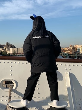 「thisisneverthat（ディスイズネバーザット）のアイテム（ジャケット/アウター）」を使った、wakanaさん（レディース・156cm）の冬コーディネート