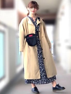 「Te chichi TERRASSE（テチチテラス）のアイテム（トレンチコート）」を使った、リーナさん（レディース・158cm）の春コーディネート