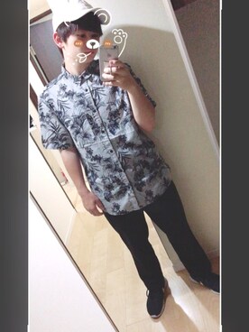 「DOPE（ドープ）のアイテム（帽子）」を使った、莉玖さん（メンズ・162cm）の夏コーディネート