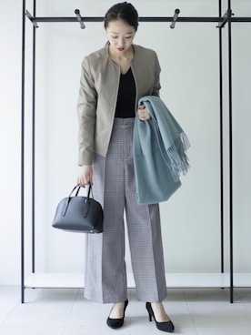 「green label relaxing（グリーンレーベルリラクシング）のアイテム（その他アウター）」を使った、kawamura_sさん（レディース・164cm）の秋コーディネート