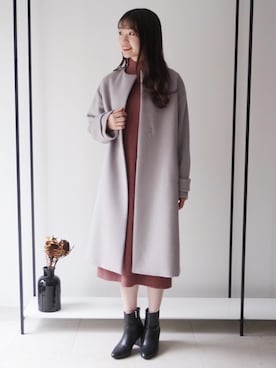 「一押しのアウタースタイル」｜「アイテム（ワンピース/ドレス）」を使った、kawamura_sさん（レディース・164cm）の冬コーディネート
