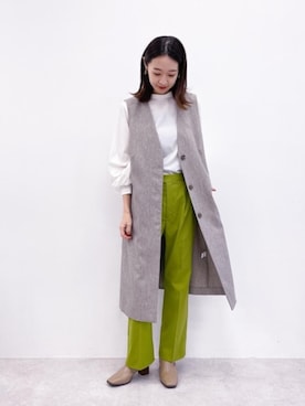「green label relaxing（グリーンレーベルリラクシング）のアイテム（その他アウター）」を使った、kawamura_sさん（レディース・164cm）の秋コーディネート