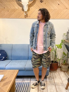 「SPIRIT JERSEY（スピリットジャージー）のアイテム」を使った、岸本 道徳さん（メンズ・177cm）の春コーディネート