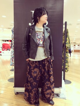 「足袋」｜「アイテム（ライダースジャケット）」を使った、J's by A-double さん（レディース・154cm）の春コーディネート