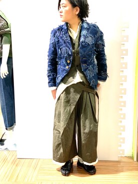 「足袋」｜「アイテム（デニムジャケット）」を使った、J's by A-double さん（レディース・154cm）の冬コーディネート