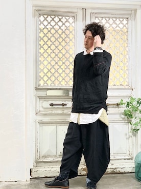 「Yohji Yamamoto（ヨウジヤマモト）のアイテム（ニット/セーター）」を使った、J's by A-double さん（メンズ・178cm）の春コーディネート