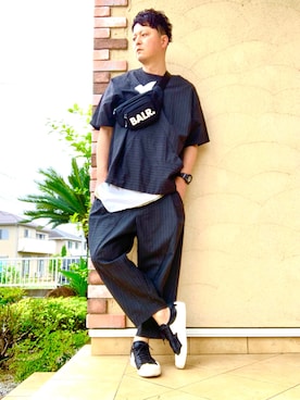 「Yohji Yamamoto（ヨウジヤマモト）のアイテム（スニーカー）」を使った、J's by A-double さん（メンズ・178cm）の夏コーディネート