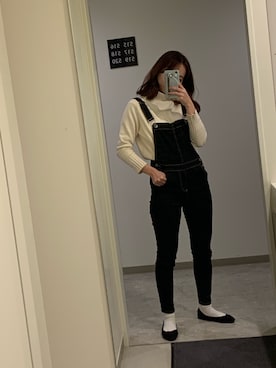 「select MOCA（セレクトモカ）のアイテム（サロペット/オーバーオール）」を使った、ひかるさん（レディース・156cm）の春コーディネート