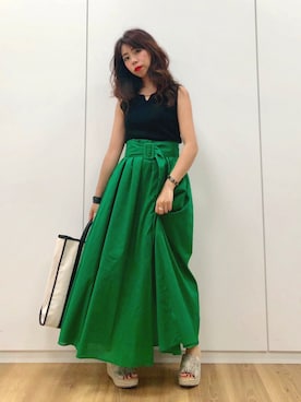 「ノースリーブニット」｜「アイテム（その他）」を使った、Ｍ Ｏ Ｅ Ｋ Ｏさん（レディース・150cm）の夏コーディネート