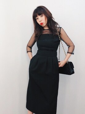 andemiu ドットチュールコクーンワンピース　ドレス