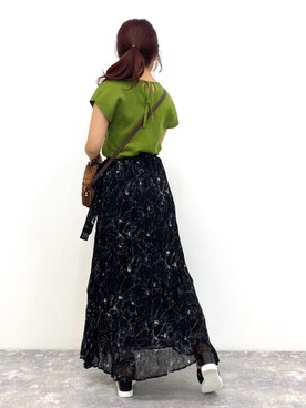 「ワッシャースカート」｜「アイテム（その他）」を使った、Ｍ Ｏ Ｅ Ｋ Ｏさん（レディース・150cm）の春コーディネート