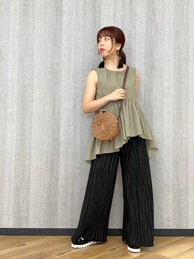 「リラックスパンツ」｜「アイテム（その他）」を使った、Ｍ Ｏ Ｅ Ｋ Ｏさん（レディース・150cm）の夏コーディネート