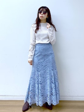 「リブニット」｜「アイテム（アンサンブル）」を使った、Ｍ Ｏ Ｅ Ｋ Ｏさん（レディース・150cm）の冬コーディネート