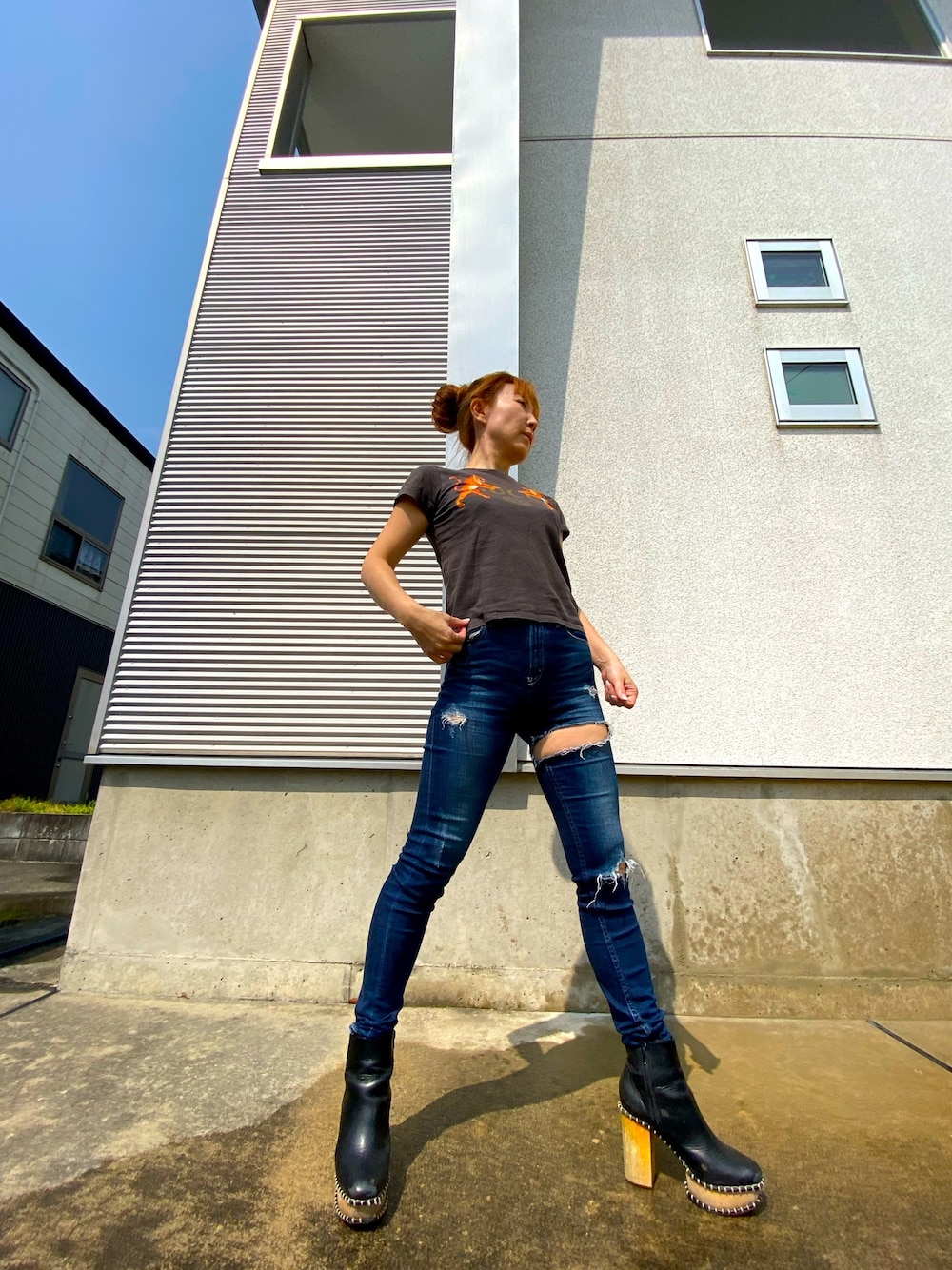 thigh highダメージデニムパンツ （GYDA☆THIGH HIGHダメージペグ  