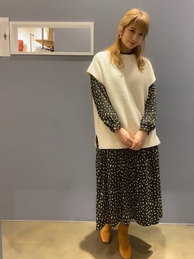 「AMERICAN HOLIC」｜「アイテム（ワンピース）」を使った、sayoさん（レディース・160cm）の冬コーディネート