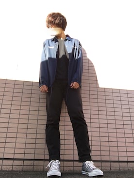「エクストララージ」｜「アイテム（ナイロンジャケット）」を使った、ko-ichiさん（メンズ・184cm）の秋コーディネート