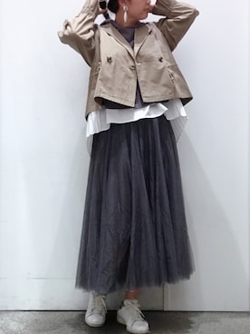「スタンスミス」｜「アイテム（その他アウター）」を使った、Yumi Ishiharaさん（レディース・170cm）の春コーディネート