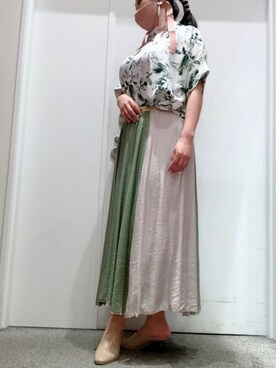 「Bou Jeloud（ブージュルード）のロールネックドルマンブラウス（シャツ/ブラウス、その他）」を使った、Yumi Ishiharaさん（レディース・170cm）の春コーディネート