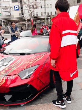 「Lamborghini（ランボルギーニ）のアイテム」を使った、🧀ポテとも🍟さん（メンズ・173cm）の春コーディネート