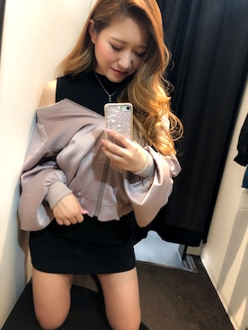 「LIPSERVICE（リップサービス）のアイテム（ブルゾン）」を使った、rinaさん（レディース・158cm）の夏コーディネート