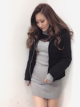 「LIPSERVICE（リップサービス）のアイテム（ダウンジャケット/コート）」を使った、rinaさん（レディース・158cm）の秋コーディネート