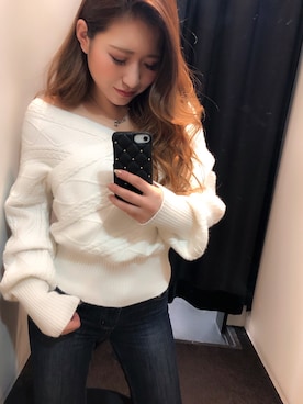 「LIPSERVICE（リップサービス）のアイテム（トップス）」を使った、rinaさん（レディース・158cm）の冬コーディネート