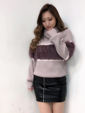 「LIPSERVICE（リップサービス）のアイテム」を使った、rinaさん（レディース・158cm）の冬コーディネート