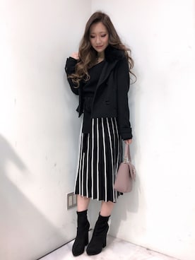 「LIPSERVICE（リップサービス）のアイテム（その他アウター）」を使った、rinaさん（レディース・158cm）の冬コーディネート