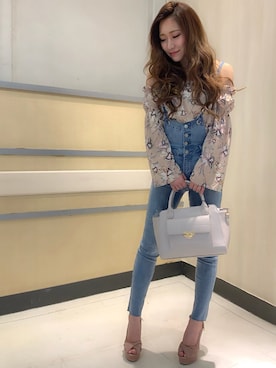 「LIPSERVICE（リップサービス）のアイテム（オールインワン・サロペット）」を使った、rinaさん（レディース・158cm）の冬コーディネート