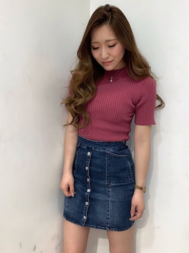 「LIPSERVICE（リップサービス）のアイテム」を使った、rinaさん（レディース・158cm）の春コーディネート