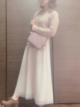 「PROPORTION BODY DRESSING（プロポーションボディドレッシング）のアイテム（ワンピース/ドレス）」を使った、ぴよさん（レディース・157cm）の春コーディネート