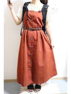 「テラコッタ」｜「アイテム（ジャンパースカート）」を使った、ありんこさん（レディース・154cm）の夏コーディネート