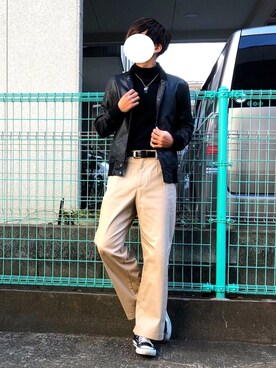 「CONVERSE（コンバース）のCONVERSE コンバース オール スター オックス / ALL STAR OX(BLACK) 32160321（スニーカー）」を使った、ゆゆゆさん（メンズ・178cm・10代）の冬コーディネート