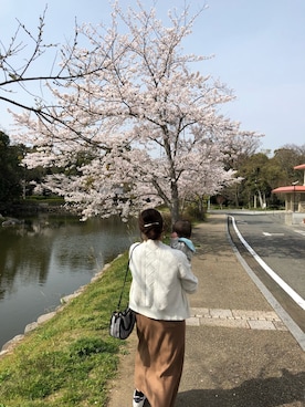 「花見」｜「アイテム（ワンピース）」を使った、riomaru.さん（レディース・156cm）の春コーディネート