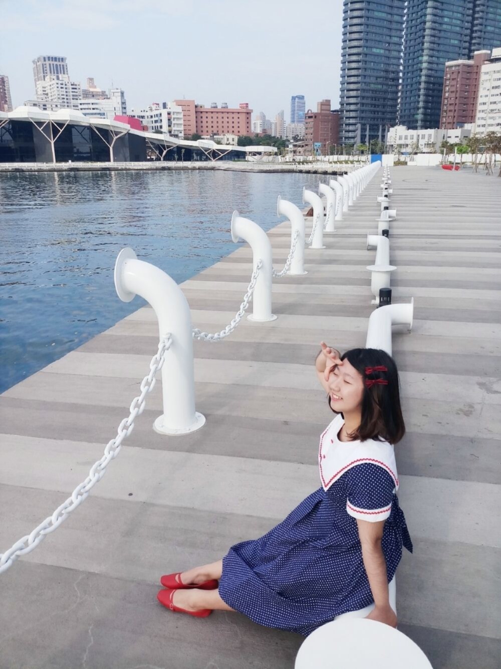 「shimadoysのアイテム（スカート、ブルー系）」を使った、minirubyさん（レディース・153cm）の春コーディネートの1枚目の写真