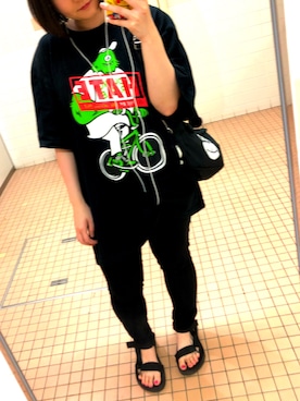 「ROLLING CRADLE（ローリングクレイドル）のアイテム（Tシャツ/カットソー）」を使った、maru⌣̈⃝ ♡さん（レディース・150cm）の秋コーディネート