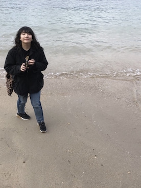 「RNA」｜「アイテム（ミリタリージャケット）」を使った、Chinatsuさん（レディース・165cm）の冬コーディネート