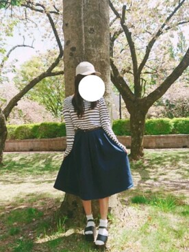 「ボーター」｜「アイテム（その他）」を使った、うらぴーさん（レディース・151cm）の春コーディネート