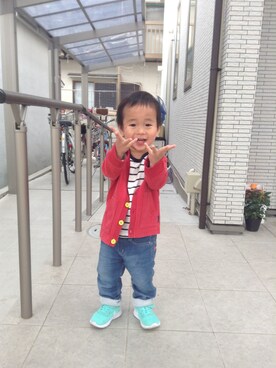 「Grin Kids（グリンキッズ）のアイテム」を使った、tommyさん（キッズ・80cm）の春コーディネート