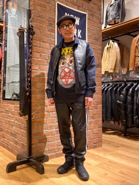 schott（ショット）の「Schott/ショット LEATHER TRACK PANTS/レザー