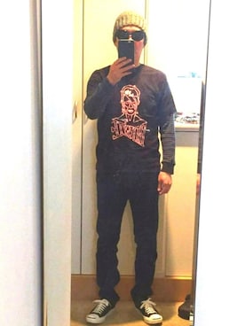 「n(n) BY NUMBER (N)INE（エヌエヌバイナンバーナイン）のアイテム（パンツ）」を使った、Keigo Ozawaさん（メンズ・173cm）の冬コーディネート