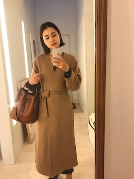 「RIBOU（リボウ）のアイテム」を使った、小夏エミリさん（レディース・165cm）の秋コーディネート