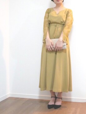 ameri lace sleeve refined dress