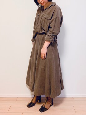 Mila Owen(ミラオーウェン)の「細コールセットアップシャツ(シャツ Mila Owen(ミラオーウェン)の「細コールセットアップシャツ(シャツ