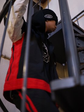 「XLARGE（エクストララージ）のアイテム（ナイロンジャケット）」を使った、横南 丈さん（メンズ・175cm）の冬コーディネート