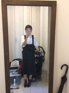 「SLOBE IENA（スローブイエナ）のアイテム（ジャンパースカート）」を使った、マッキーさん（レディース・155cm）の春コーディネート